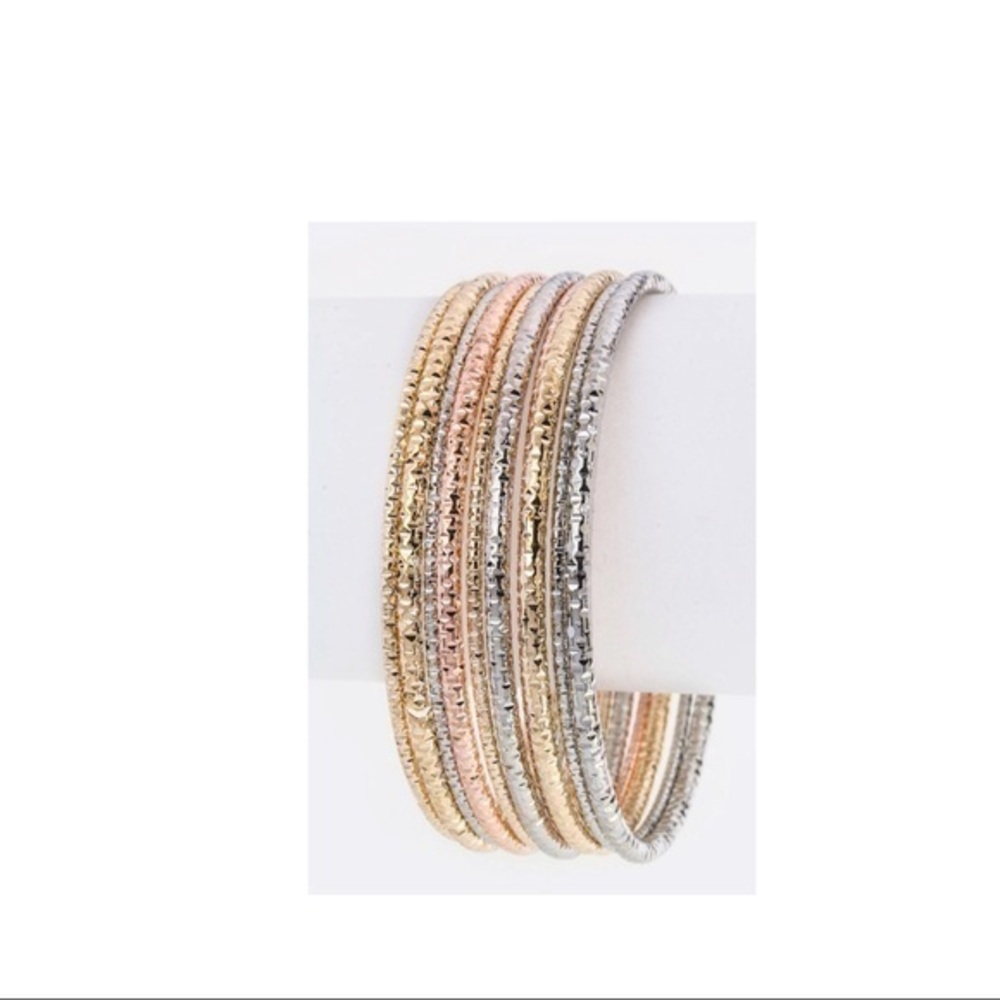 ✅3 for $20✅ 3 Tone Texture Bangles 10PC Set